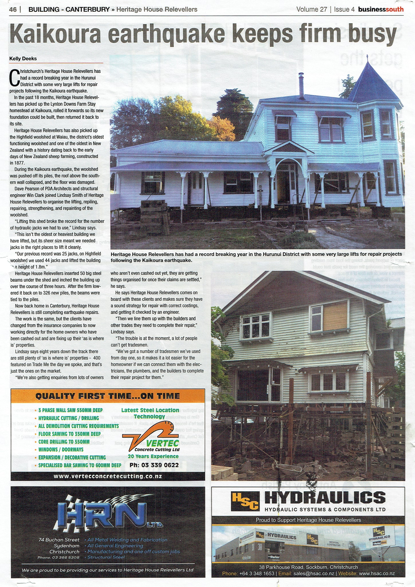 Heritage House Relevellers and Relocations in the newspaper