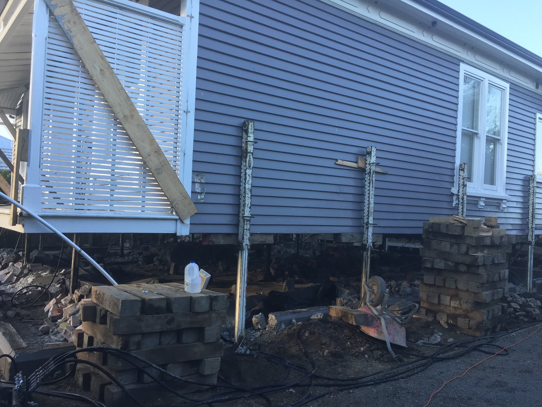 Foundation replacement performed by the Heritage House Relevellers team in Christchurch