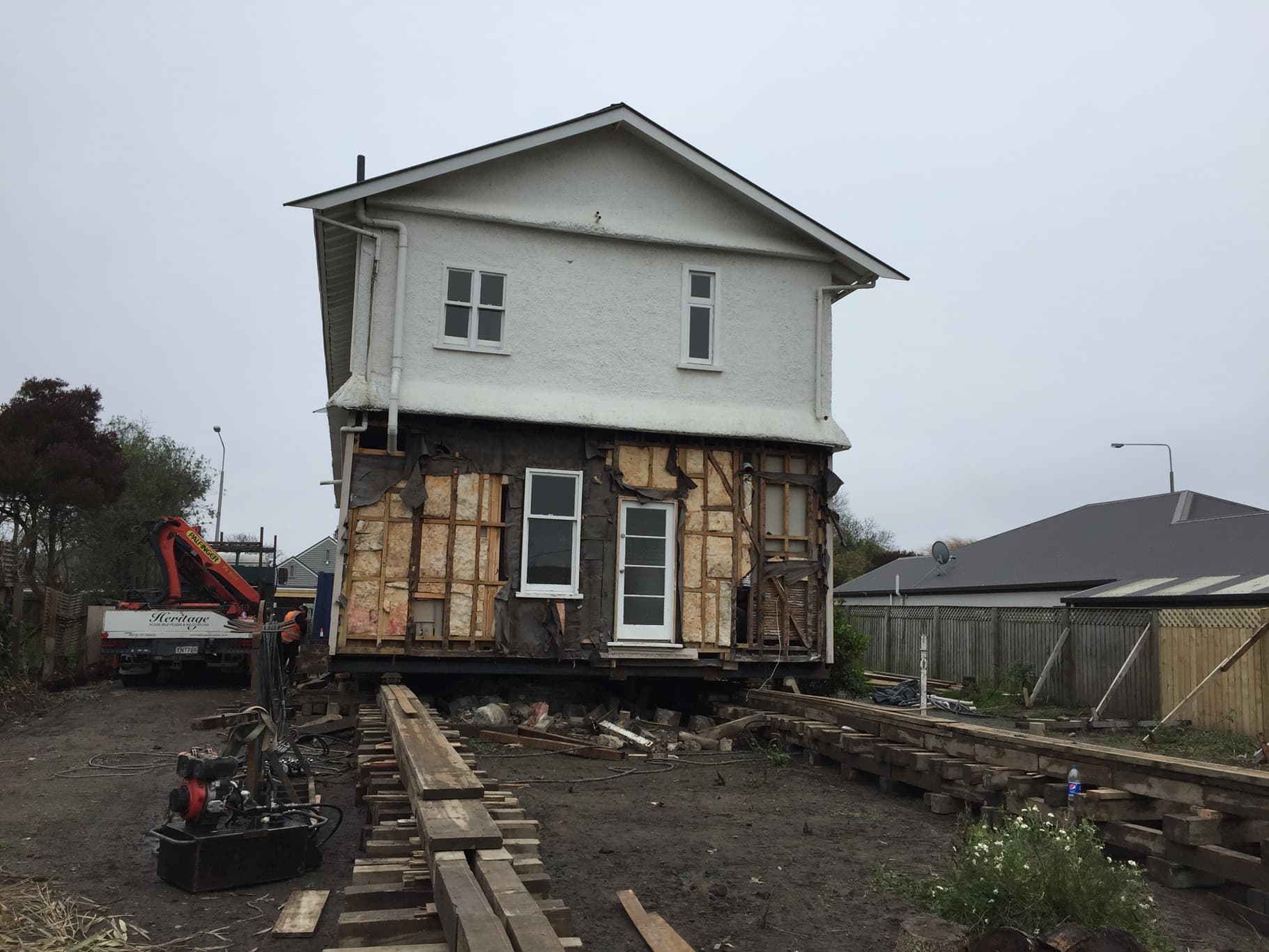 House rolling and foundation repair job in Canterbury